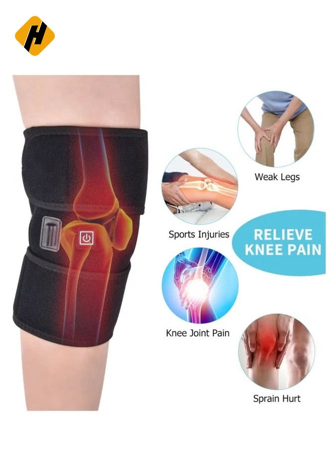 2PCS Heating Knee Pads Knee Brace Support Pads Thermal Heat Therapy Wrap Hot Compress Knee Massager for Cramps Arthritis Pain Relief