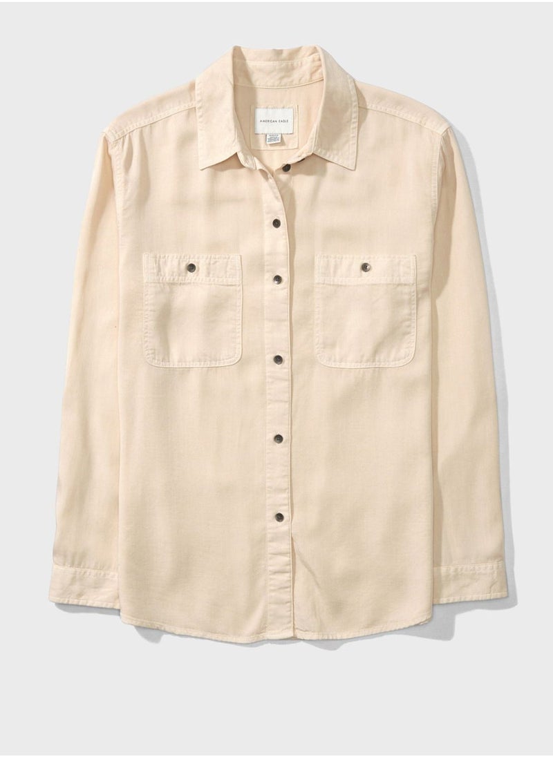 Pocket Detail Button Down Shirt