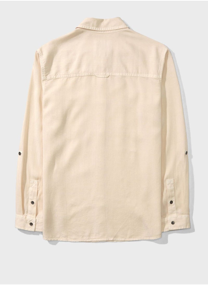 Pocket Detail Button Down Shirt