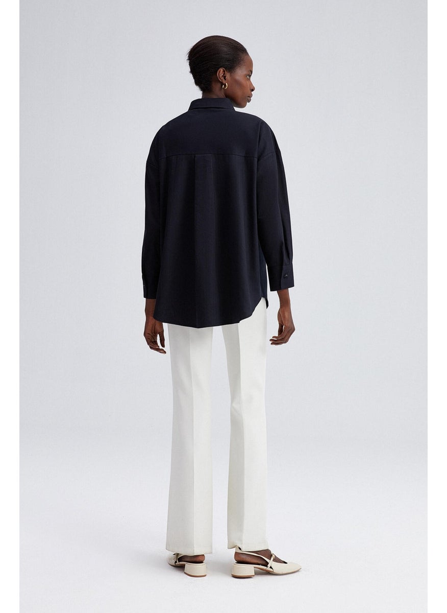 Front Embroidered Oversize Shirt