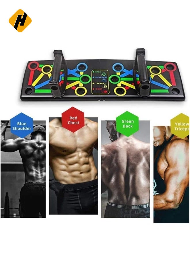 Push Up Board 14-in-1 Body Building Training Portable Exercise Tools Muscle Trainer Gym Workout System for Exercise | Foldable Design | Men Women Home Fitness Training