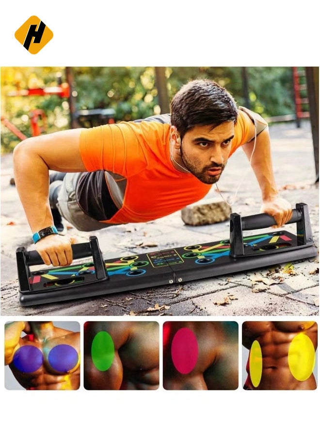 Push Up Board 14-in-1 Body Building Training Portable Exercise Tools Muscle Trainer Gym Workout System for Exercise | Foldable Design | Men Women Home Fitness Training