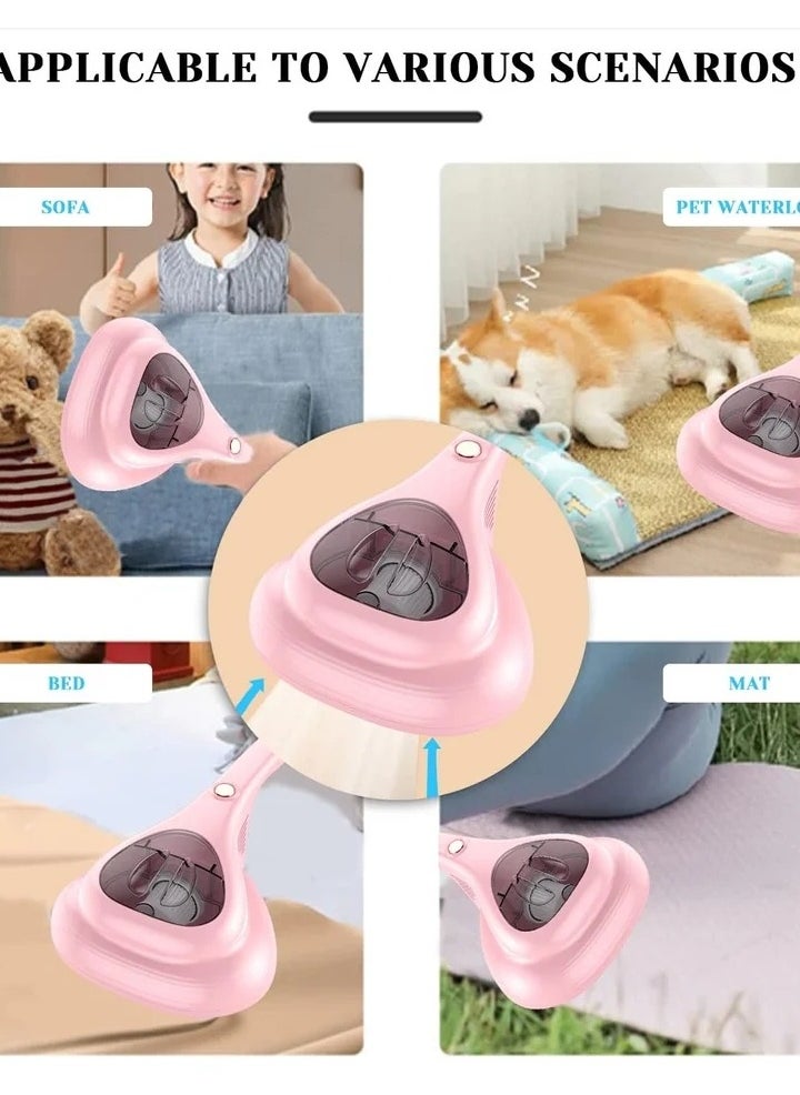 Bed Vacuum Cleaner Uv Sanitizing Handheld Dust Mite Vacuum Cleaner Machine Portable Cordless High Power Cleaning Euipment for Sheet Mattress Carpet Sofa Pet Hair (Pink Mite Remover) a