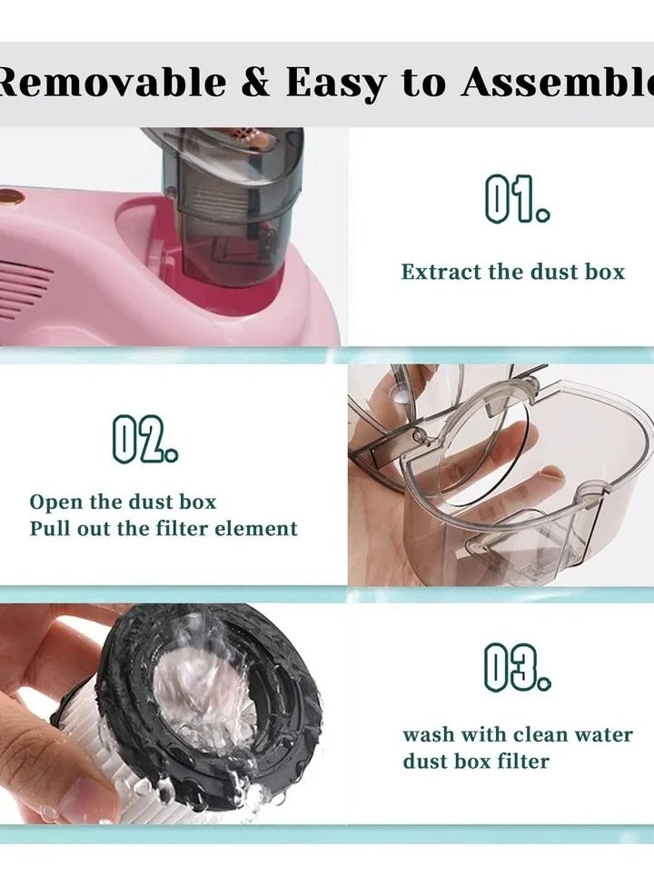 Bed Vacuum Cleaner Uv Sanitizing Handheld Dust Mite Vacuum Cleaner Machine Portable Cordless High Power Cleaning Euipment for Sheet Mattress Carpet Sofa Pet Hair (Pink Mite Remover) a