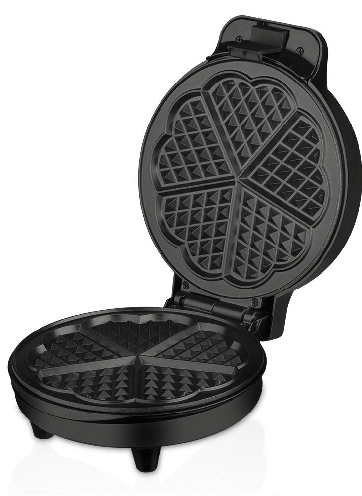 Electric Heart Waffle Maker,1000W Waffle Machine,Non Stick Plates & Adjustable Temperature Control,Double-Sided Heating Makes 5 Heart Shaped Waffles,R.2212