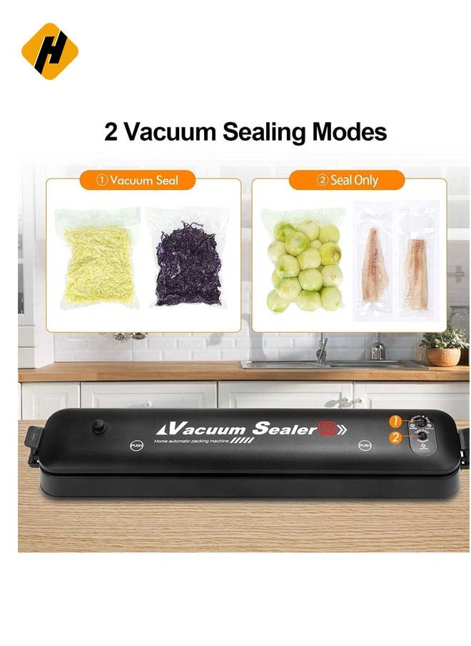 Single-touch Portable Food Saver Vacuum Sealer Machine with 2-Functions for Fruits, Nuts, Meat, Sweets, Vegetables, with 50 Pieces Sealed Bags.