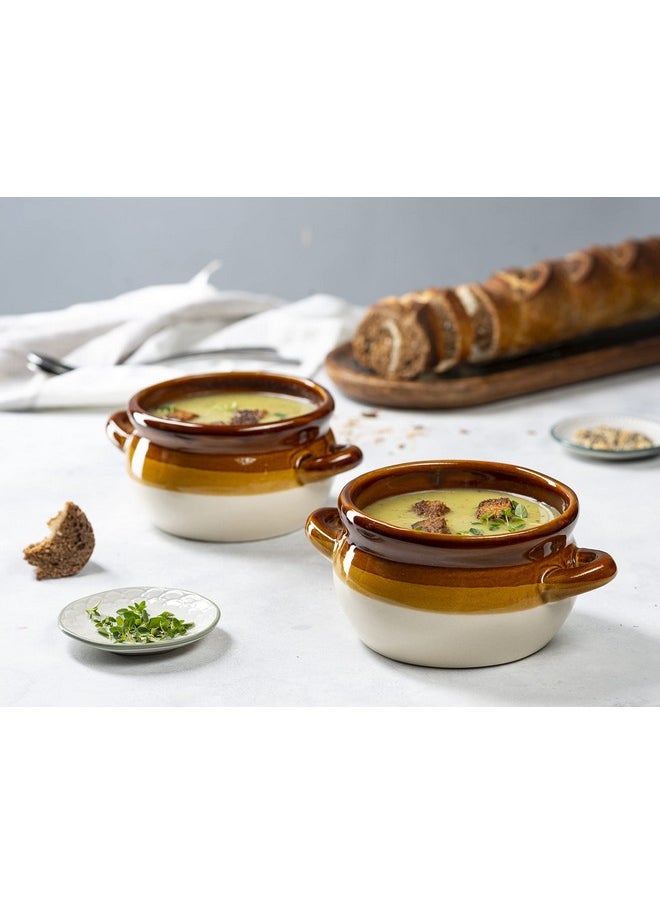 Ch Onion Soup Bowl, By Kook, French Onion Soup, Oven Safe Bowls, Soup Crocks, Ceramic, Handles, Stoneware, Dishwasher, Microwave, Oven & Broil Safe 16Oz Standard Capacity & 18Oz Full Capacity