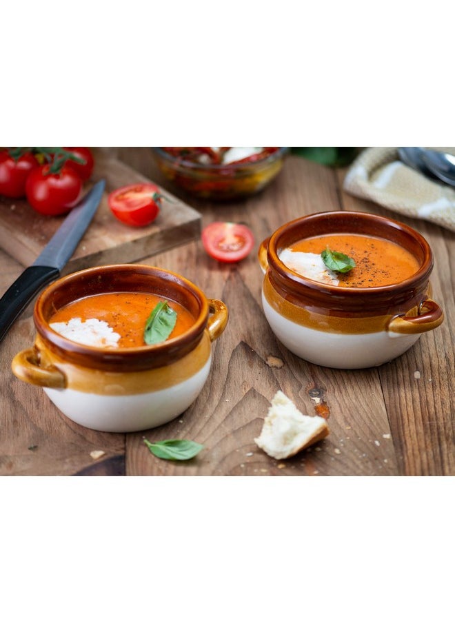 Ch Onion Soup Bowl, By Kook, French Onion Soup, Oven Safe Bowls, Soup Crocks, Ceramic, Handles, Stoneware, Dishwasher, Microwave, Oven & Broil Safe 16Oz Standard Capacity & 18Oz Full Capacity