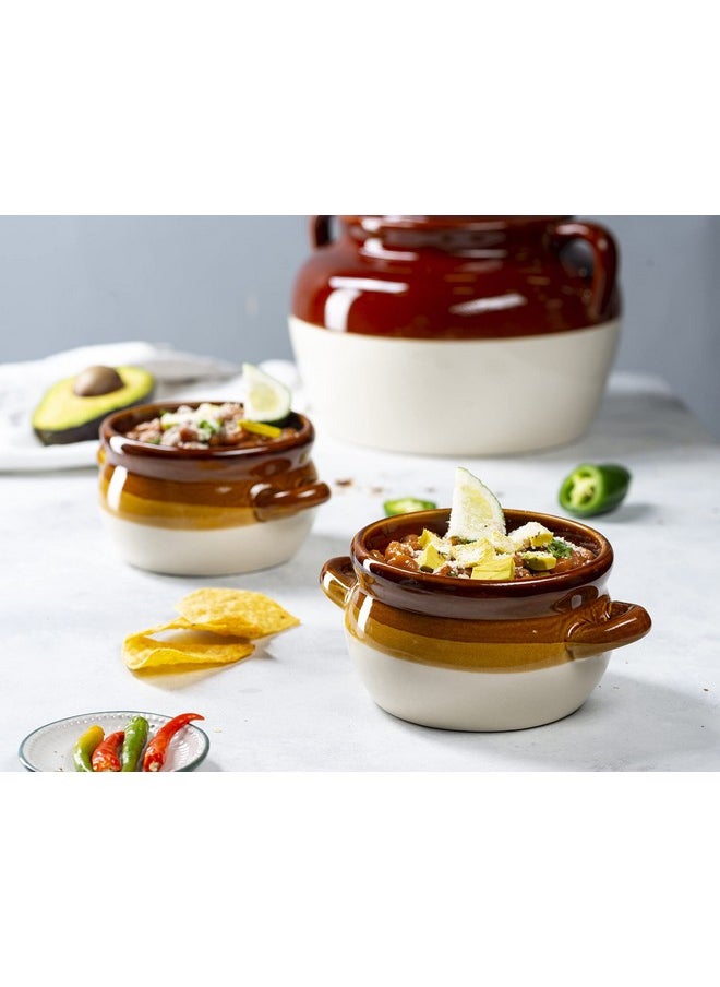 Ch Onion Soup Bowl, By Kook, French Onion Soup, Oven Safe Bowls, Soup Crocks, Ceramic, Handles, Stoneware, Dishwasher, Microwave, Oven & Broil Safe 16Oz Standard Capacity & 18Oz Full Capacity