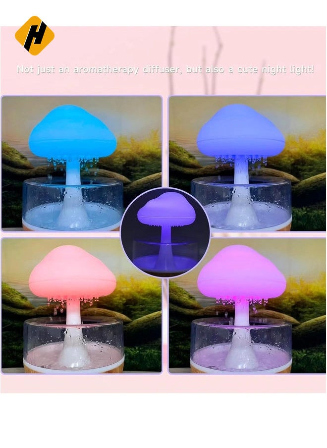 Rain Cloud Humidifier – Cute Raining Cloud Night Light with 7 LED Colors, 2000mAh, 500ml Capacity