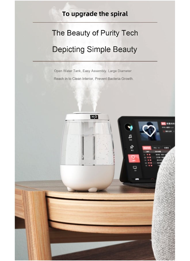 6.8L Double Spray Air Humidifier - Large Capacity Essential Oil Diffuser - Moisturizing Machine - Fragrance Diffuser - Auto Shut-Off -  With Remote Control