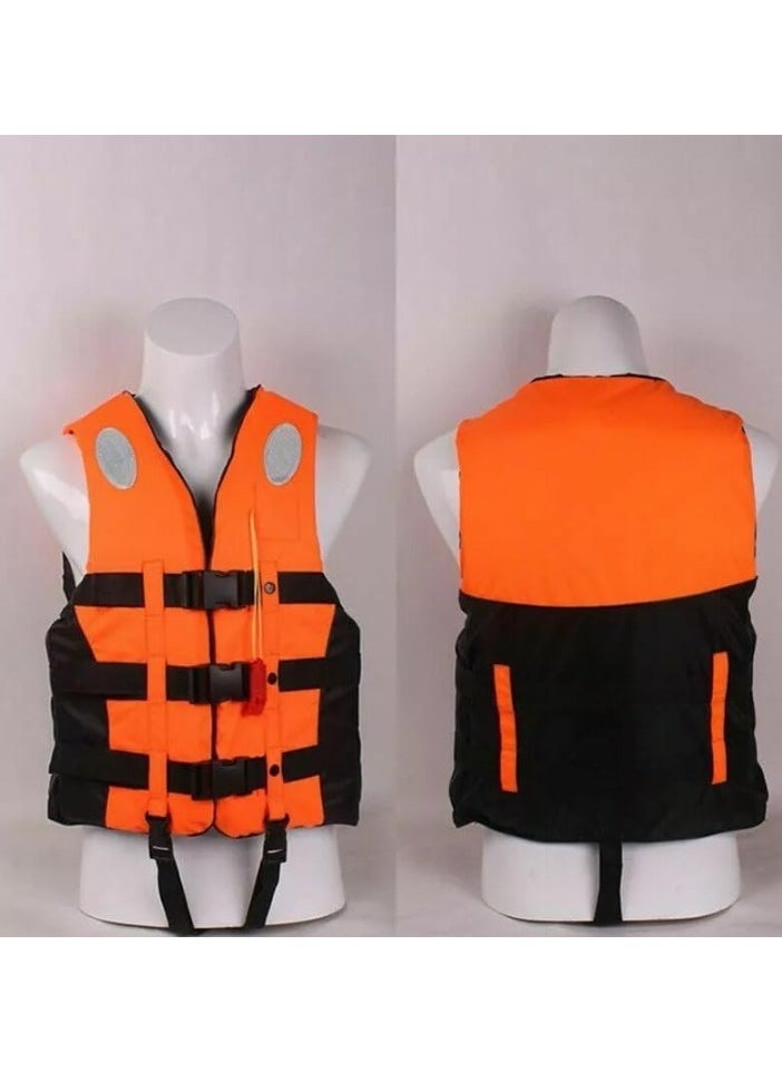 Swimming vest for Kids with Leg Straps for Water Sports Swimming Jet Ski Yacht Size Medium 5 to 15 Kg 5 to 15 Years Old (Orange)