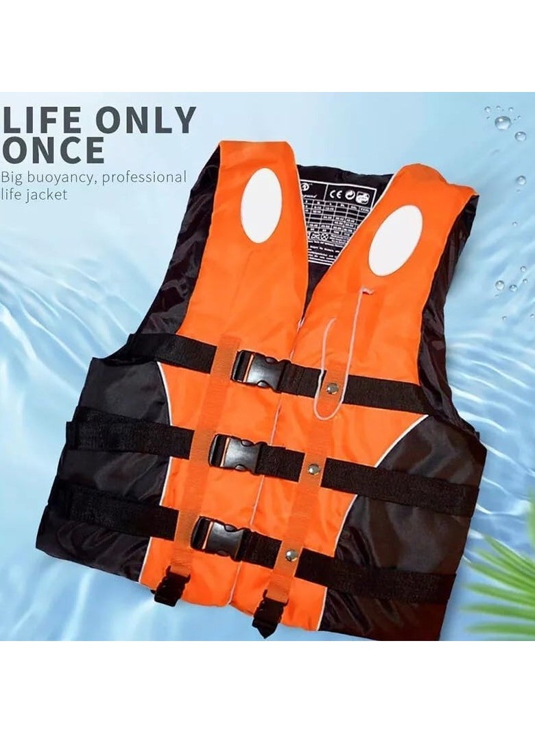 Swimming vest for Kids with Leg Straps for Water Sports Swimming Jet Ski Yacht Size Medium 5 to 15 Kg 5 to 15 Years Old (Orange)