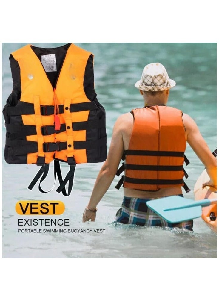 Swimming vest for Kids with Leg Straps for Water Sports Swimming Jet Ski Yacht Size Medium 5 to 15 Kg 5 to 15 Years Old (Orange)