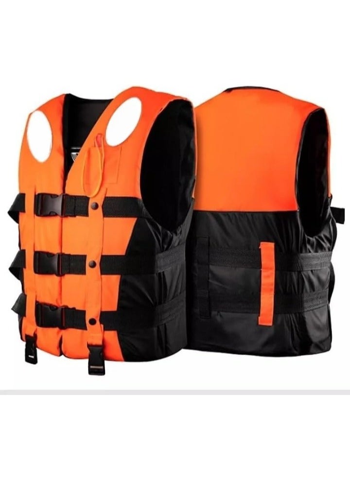 Swimming vest for Kids with Leg Straps for Water Sports Swimming Jet Ski Yacht Size Medium 5 to 15 Kg 5 to 15 Years Old (Orange)