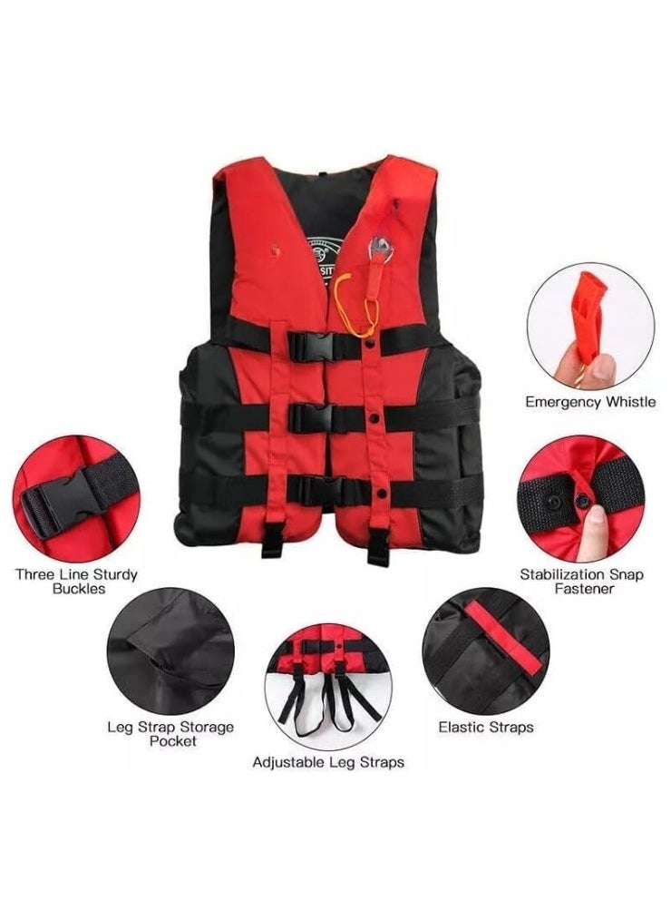 Swimming vest for Water Sports Jet Ski Yacht For Kids Size Medium 5 to 20 Kg 5 to 15 Years Old. (Red)