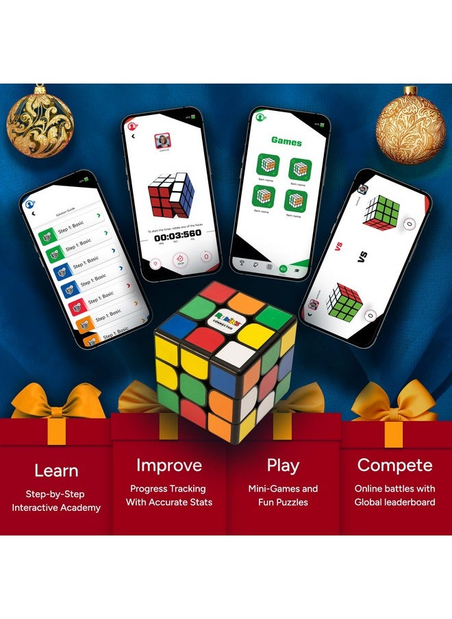 The Original Rubik’S Connected, Go From Beginner To Pro In No Time. 3X3 Smart Magnetic Intelligent Speed Cube. User Friendly App & Online Battles. Rechargeable Battery. Stem Puzzle. Fits All Ages