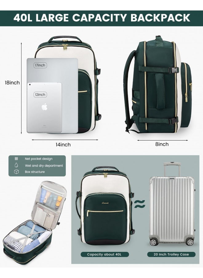 LOVEVOOK Large Travel Backpack for Women & Men, Carry on Backpack Airline Approved, TSA Personal Item Travel Bag fits 17