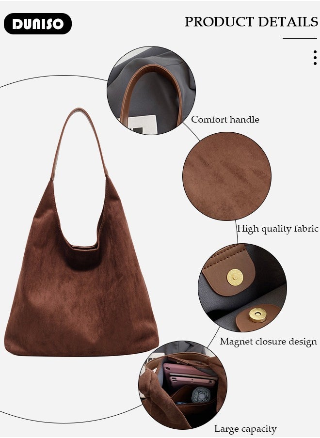 Women's Shoulder Tote Bag Faux Leather Handbag for Women Large Capacity Messenger Bag, Fashionable Travel Shoulder Bag for Ladies Girls College Students