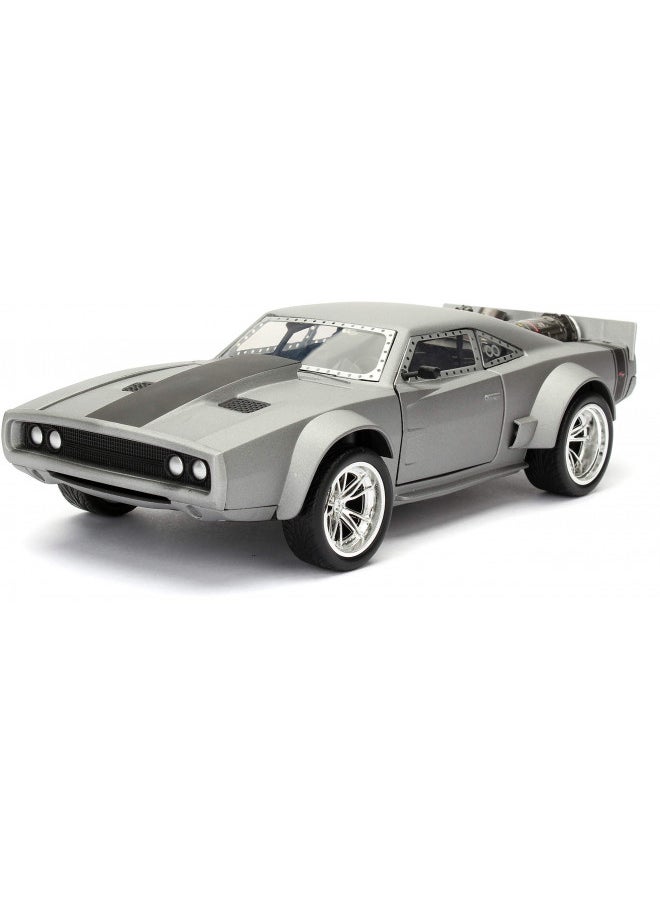 JADA Toys Fast & Furious 1:24 Dom's Ice Charger Die-cast Car, Toys for Kids and Adults, Silver (98291)