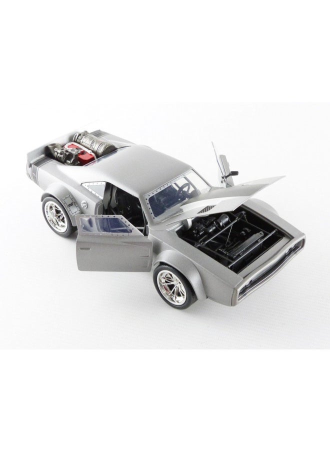 JADA Toys Fast & Furious 1:24 Dom's Ice Charger Die-cast Car, Toys for Kids and Adults, Silver (98291)