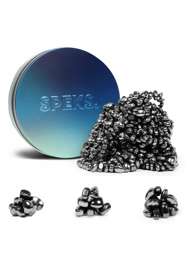 Speks Crags Ferrite Putty | Over 500 Smooth Ferrite Stones in a Metal Tin | Fun Quiet Fidget Toys for Adults and ADHD Desk Toys for Office | Blue Gradient, 300g