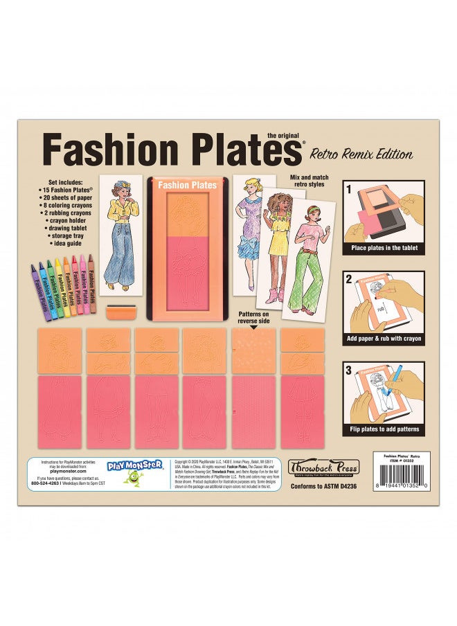 Fashion Plates Retro Remix Edition Mix-and-Match Drawing Set Make 100s of Fabulous Fashion Designs Ages 6+