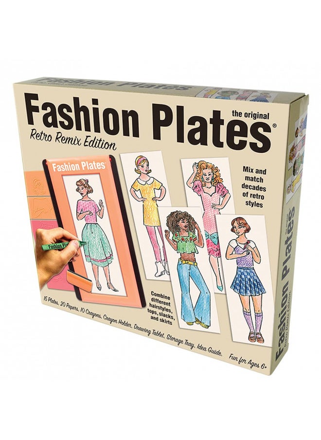 Fashion Plates Retro Remix Edition Mix-and-Match Drawing Set Make 100s of Fabulous Fashion Designs Ages 6+