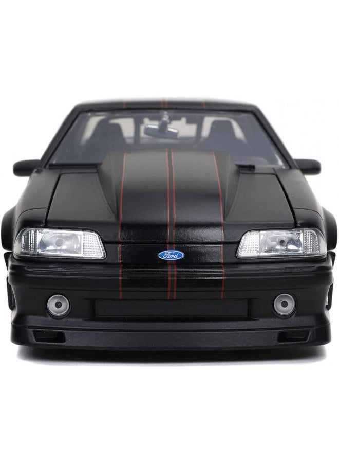 Jada Toys Bigtime Muscle 1:24 1989 Ford Mustang GT Die-cast Car Black, Toys for Kids and Adults