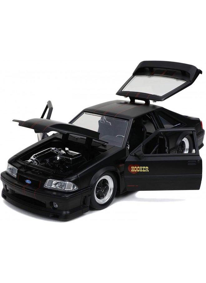 Jada Toys Bigtime Muscle 1:24 1989 Ford Mustang GT Die-cast Car Black, Toys for Kids and Adults