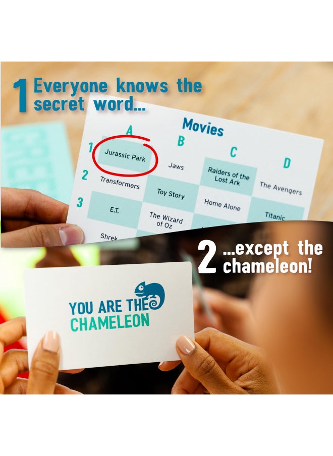 The Chameleon Board Game: A Spot-The-Imposter Game for Families & Friends | includes 80 Extra Secret Words