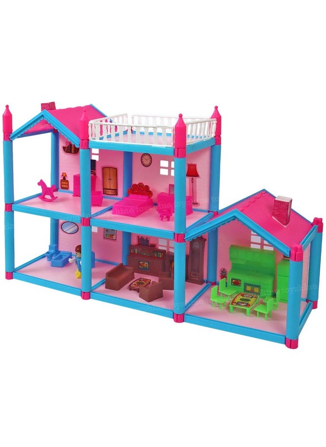 Diy Doll House Creative Edition With Accessories Included (Multicolour, 108 Pieces)