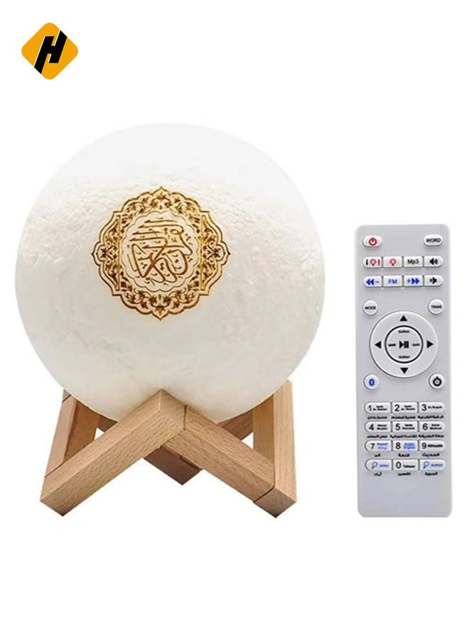 7-Colors 3D Moonlight Quran Speaker Coran Player Wireless Bluetooth Press Lamp LED Nigt Moon Lamp Quran Speaker