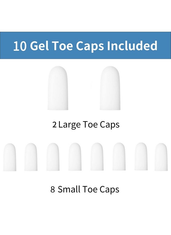 Toe Protectors For Men Women Soft Gel Toe Caps For Foot Pain Relief Toe Separator Toe Sleeves For Ingrown Toenails Corns Calluses Blisters - 2 Large + 8 Small