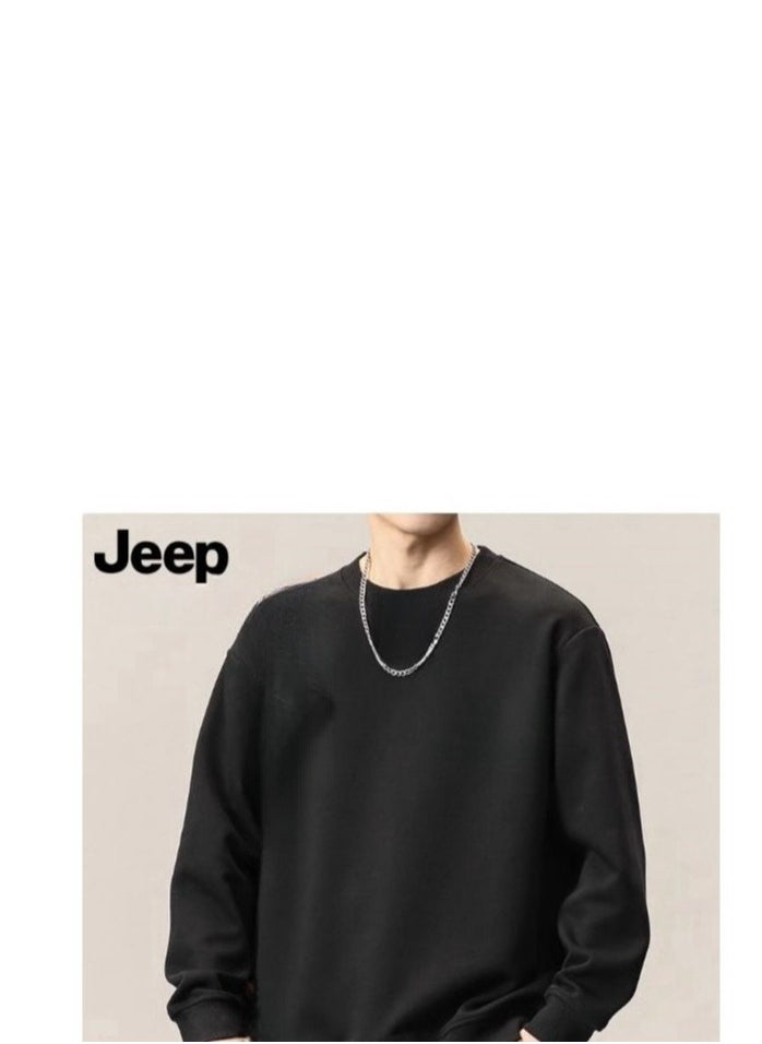 Men's Long Sleeved Round Neck Casual Loose Shoulder Sweatshirt