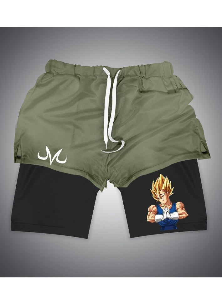 New Naruto 111D Digital Printed Dragon Ball Double Layer Shorts