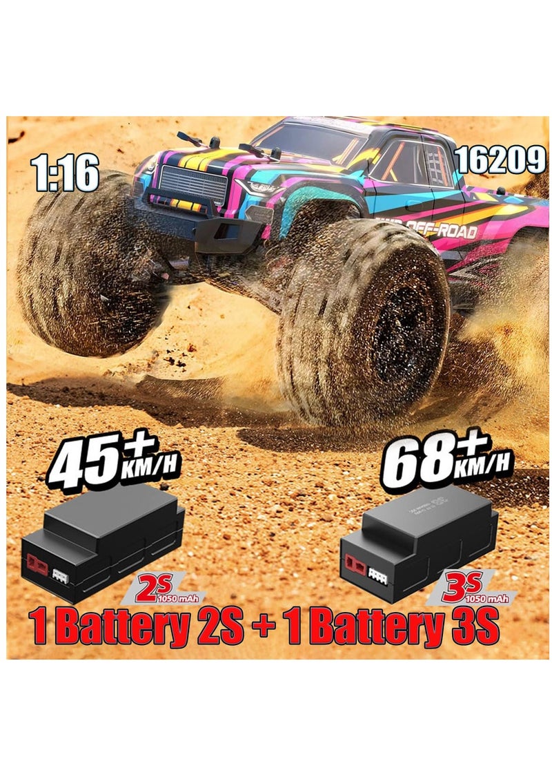 Brushless Rc Hobby Gradetruck 1:16 Scale Radio Controlled Off-Roader Electronic Monster Rtr All Terrain Pink