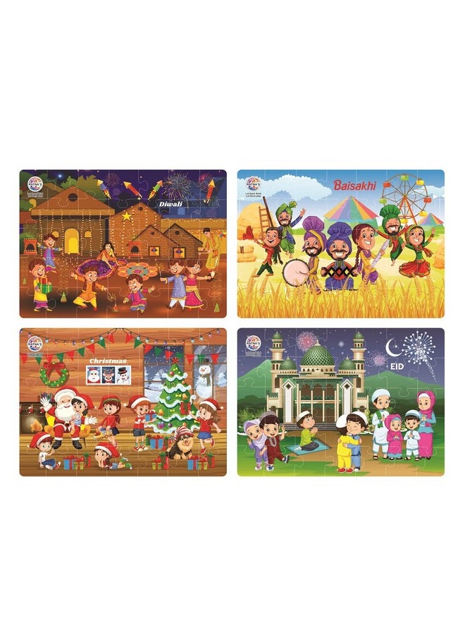 4 In 1 Indian Religion Jigsaw Puzzle (4 X 35 Pieces) For Kids 3+ Years