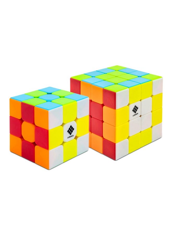 Drift 3X3 & 4X4 Stickerless Combo Set - Premium Dual Speed Cube Bundle For All Skill Levels - Smooth Turning, Durable, And Vibrant Stickerless Design