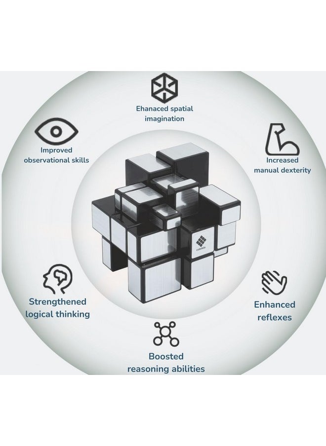 Drift 3X3 Mirror (Silver) Magic Speed Cube | Speedy Stress Buster Brainstorming Puzzle | Ideal For Kids & Adults | High-Performance Bump Cube