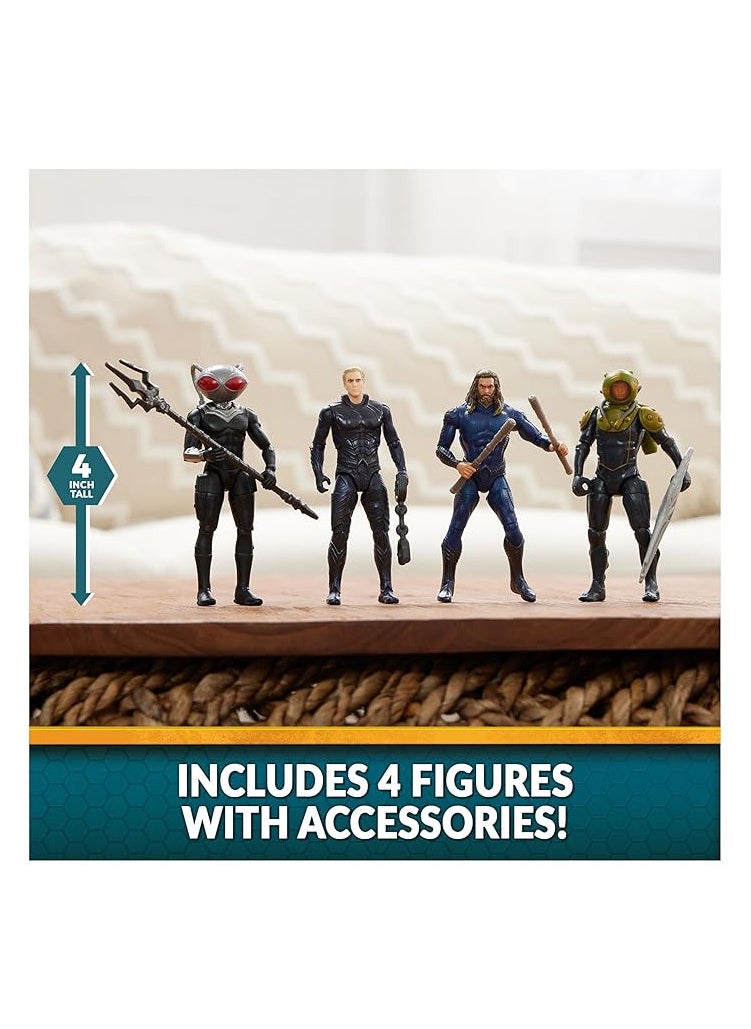 DC Comics, Aquaman Volcanic Island Pack ( Exclusive), 4 Collectible Action Figures with Accessories, Superhero Kids Toys for Boys Ages 3+