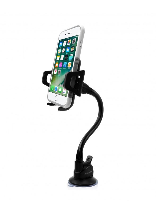 Windshield Phone Mount for Car, Super Strong Suction Cup Phone Holder for Truck - Universal Gooseneck Window Phone Mount for Car, Compatible with iPhone, Samsung, Cell Phone, Android, Mobile