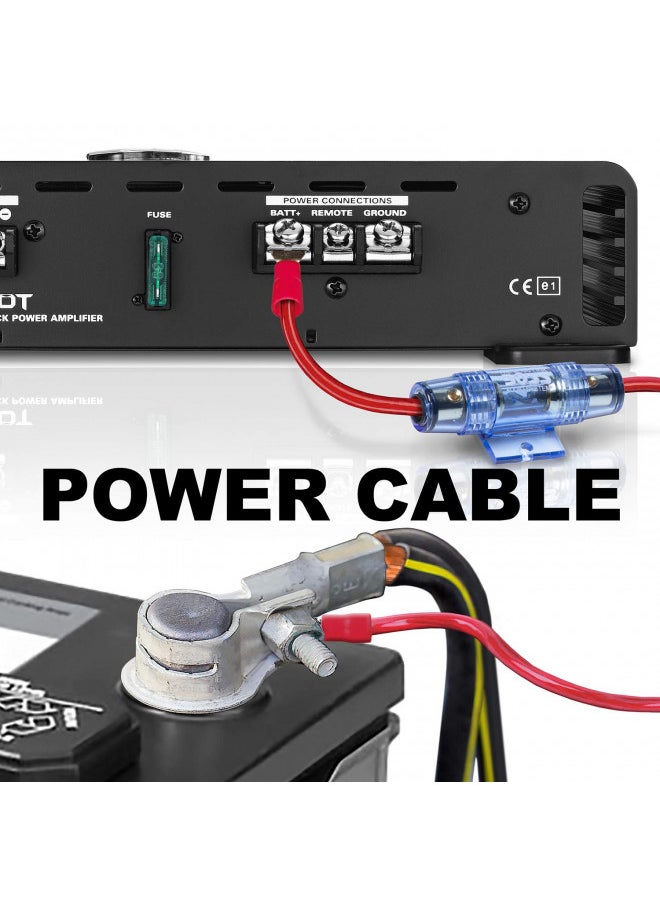 KIT2 8 Gauge Amplifier Installation Wiring Kit - A Car Amplifier Wiring Kit Helps You Make Connections And Brings Power To Your Radio, Subwoofers and Speakers