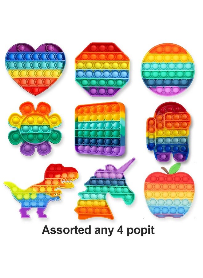 Organix Pop It Toy, Pop It Fidget Toy Set Popit Game Stress Relief For Adults, Pop Its Pop It Set Gifts For Girls, Boys, Kids Adults, Poppet For Kids, Pop Up Poppits Toy (Assorted Any 4 Pop Up Toys)