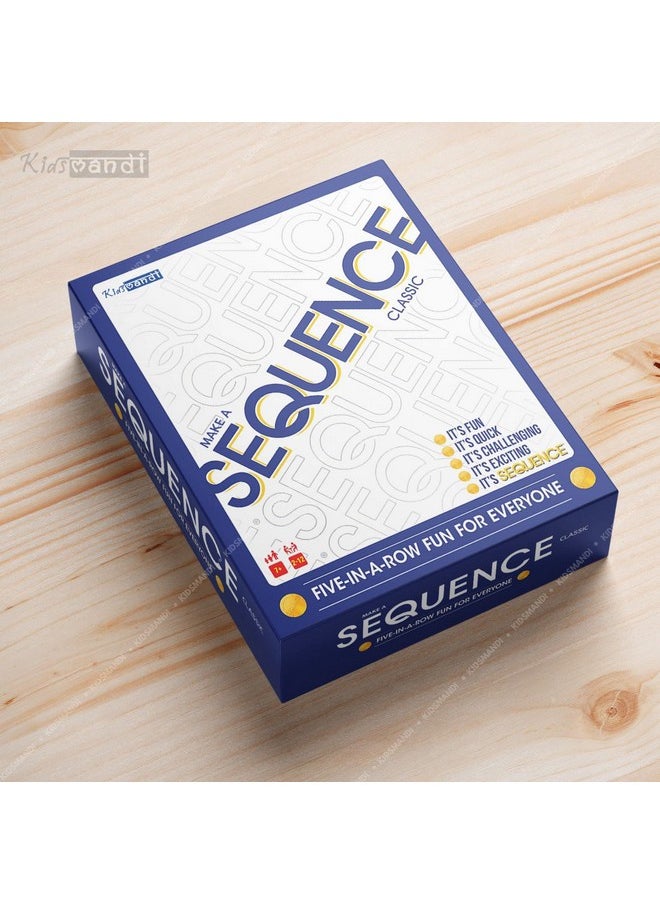 Sequence Board Game | Make 5 In A Series Card Game | Board Game For All Ages,Multicolor