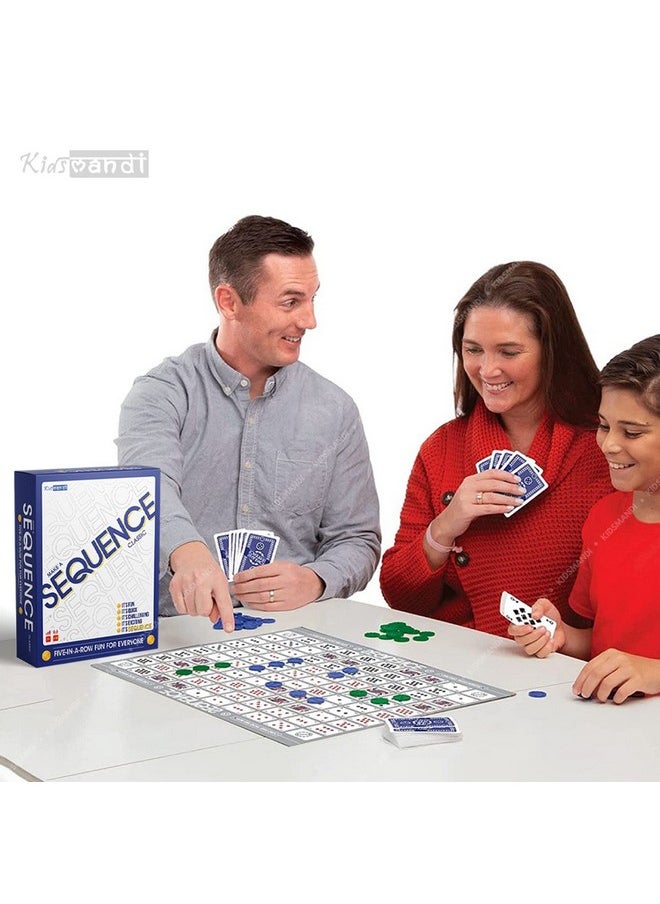 Sequence Board Game | Make 5 In A Series Card Game | Board Game For All Ages,Multicolor