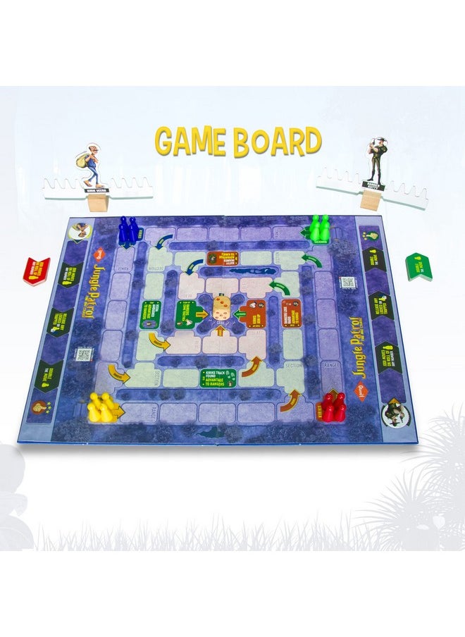 Jungle Patrol Strategy Board Game Played In Teams Of 2 For Kids, Teens, Families & Adults | Ages 8 And Up | 2 To 4 Players | 30 Minutes Playtime | Made In India