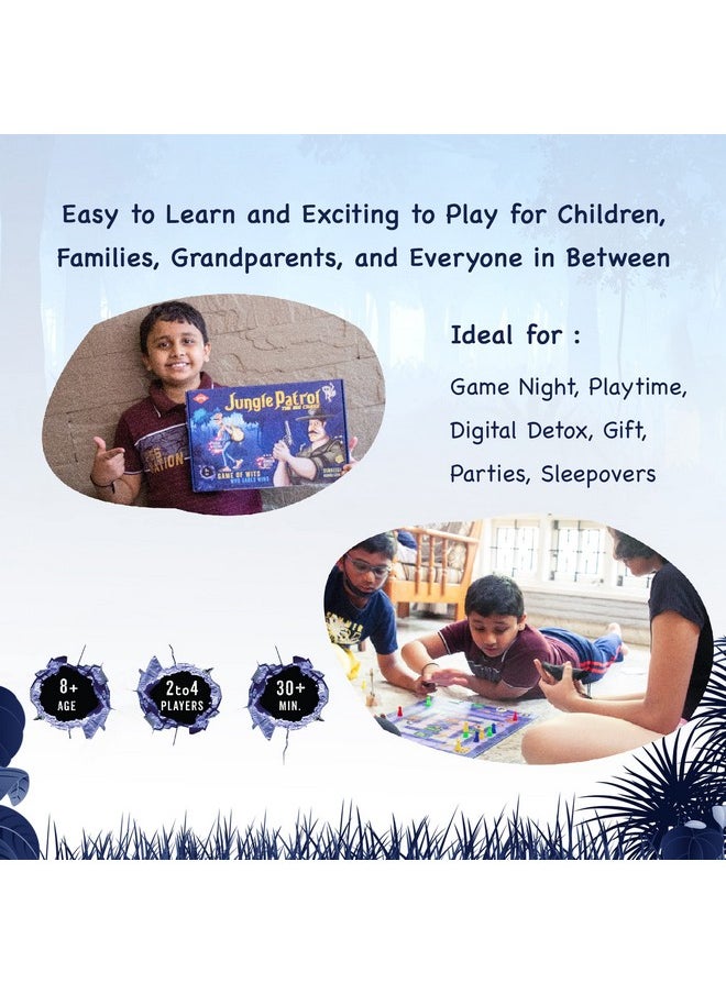 Jungle Patrol Strategy Board Game Played In Teams Of 2 For Kids, Teens, Families & Adults | Ages 8 And Up | 2 To 4 Players | 30 Minutes Playtime | Made In India