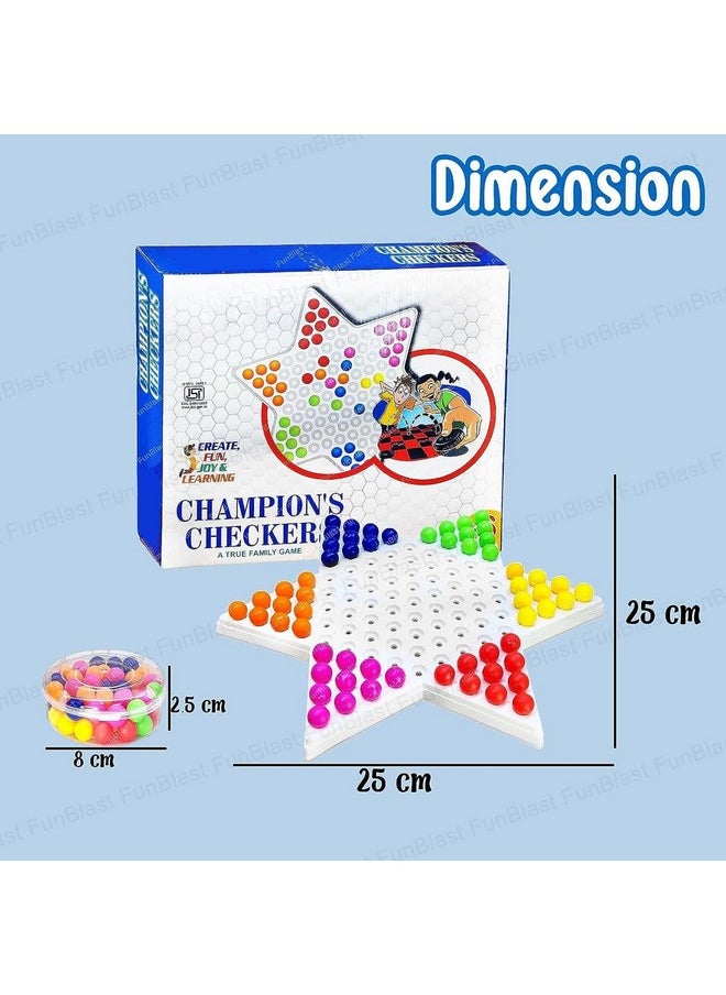 Champions Checkers Board Game - Toys For Kids, Indoor Games For Kids, Matching Puzzles Board Game For Kids, Return Gifts For Kids, Brain Teasing Games, Family Games