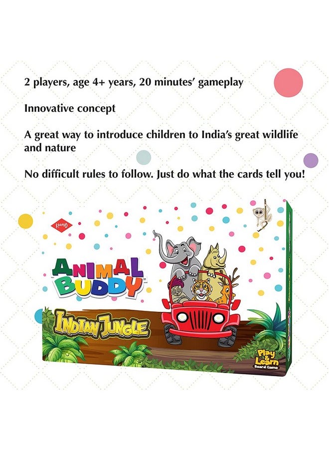 Animal Buddy - Indian Jungle Discovery Game - Play & Learn Kids Board Game -Fantastic Introduction For 4+ Year Olds- Fully Made In India (2 Players)